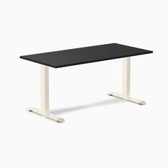 Desky Zero Laminate Office Desk, Black desktop, Wheat frame
