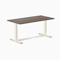 Desky Zero Laminate Office Desk, Jarrah Legno desktop, Wheat frame
