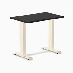 Desky Zero Mini Office Desk, Black desktop, Wheat frame