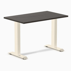 Desky Zero Mini Office Desk, Burnished Wood desktop, Wheat frame