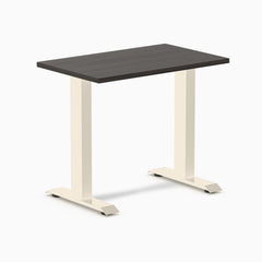 Desky Zero Mini Office Desk, Burnished Wood desktop, Wheat frame