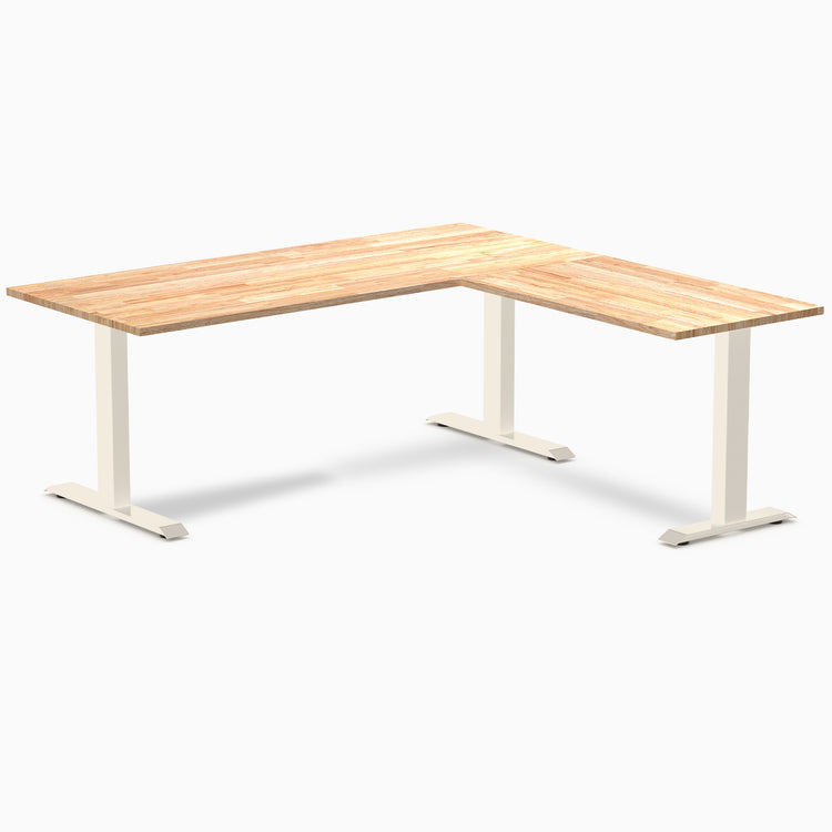 Desky Zero Rubberwood L-Shape Office Desk