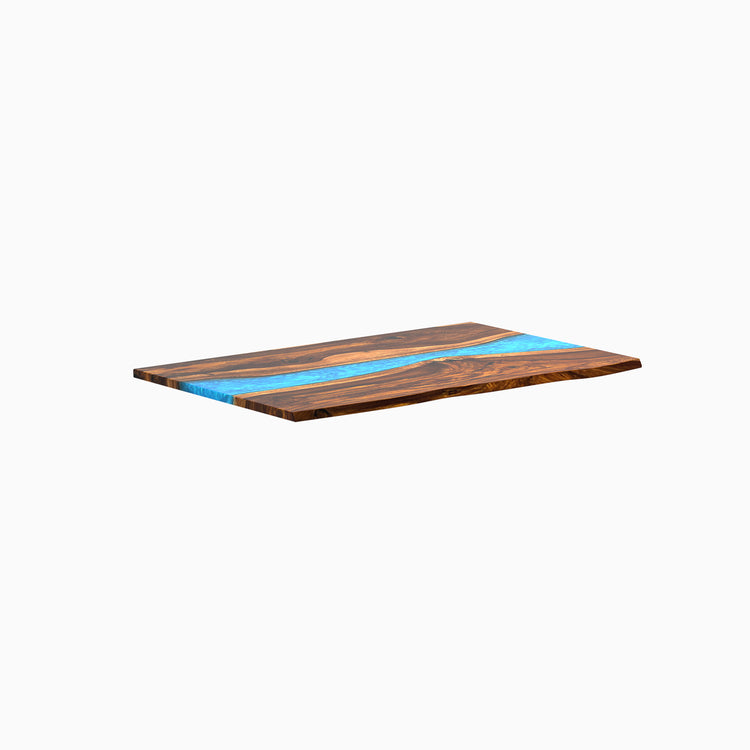 Hardwood resin desktop - phesantwood blue river - 48" desktop