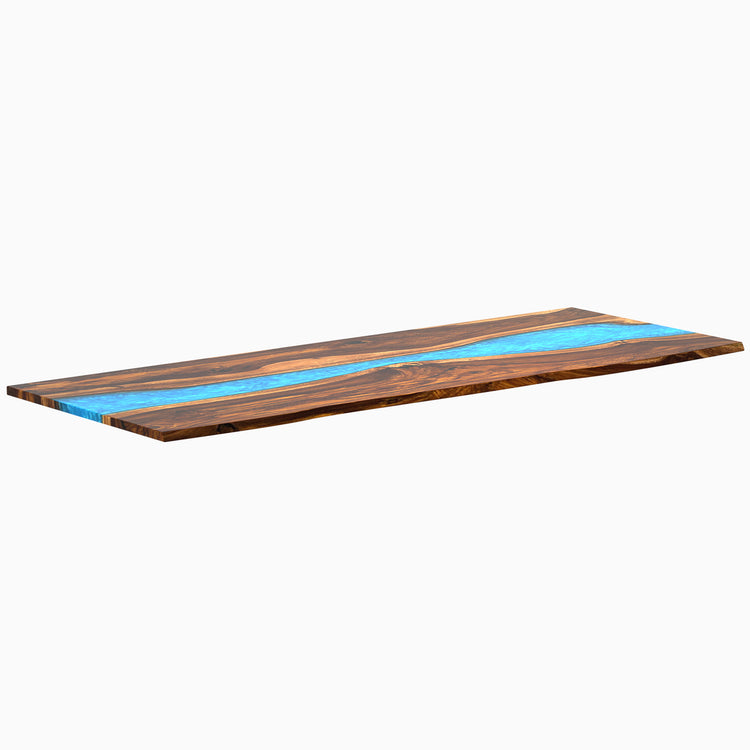 Hardwood resin desktop - phesantwood blue river - 80" desktop