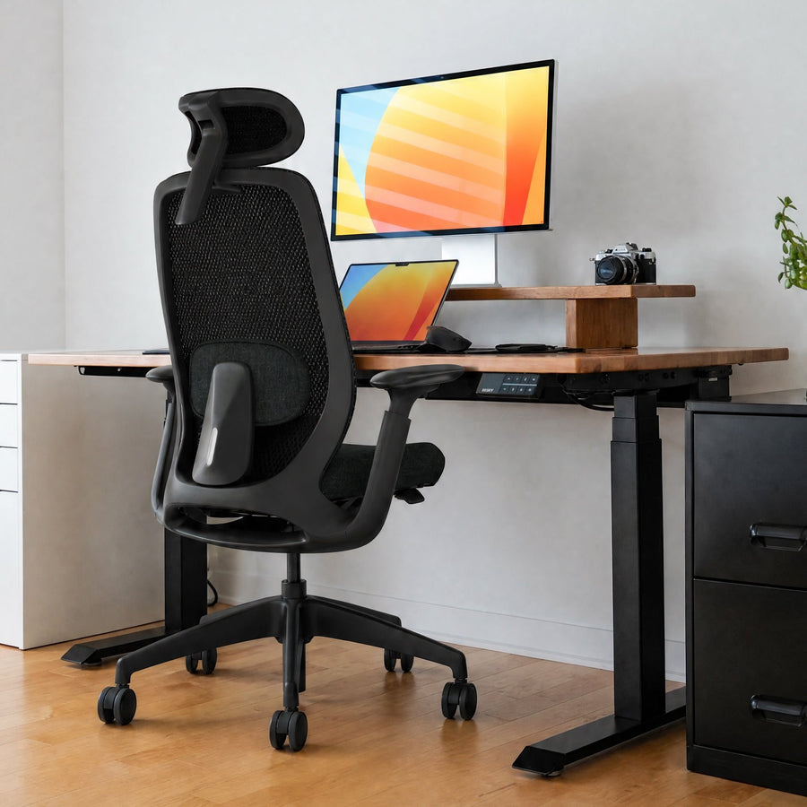 Chaise de travail ergonomique Desky Sereno noire