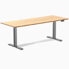 Dual ergo bamboo standing desk - natural bamboo - space grey 80"