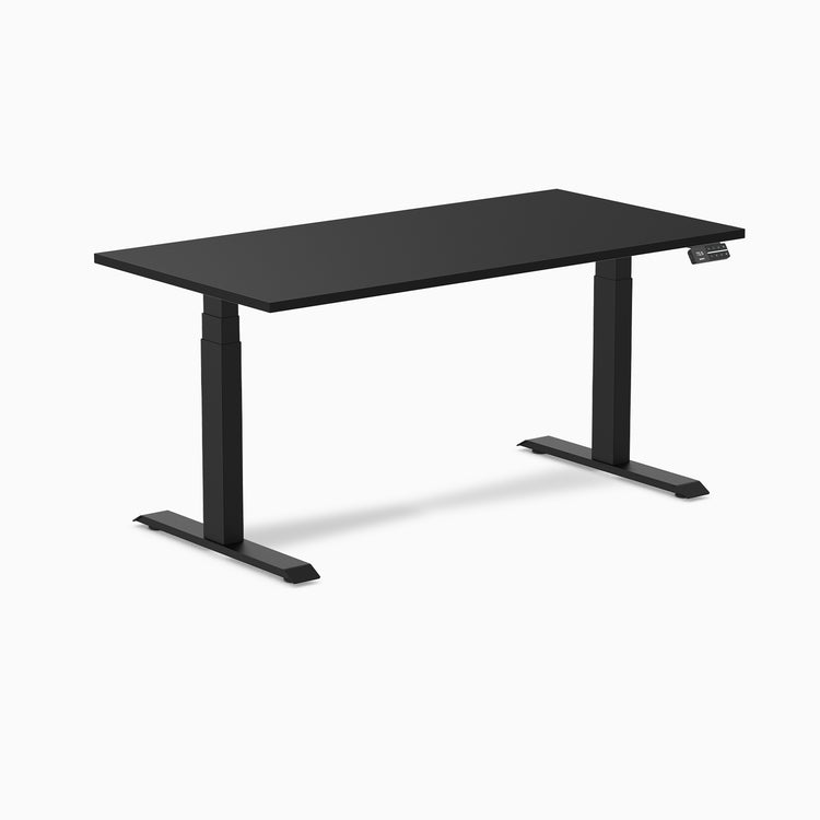 Alpha dual gaming desk straight edge - black top black legs 60"