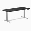 Alpha dual gaming desk straight edge - black top grey legs 72"