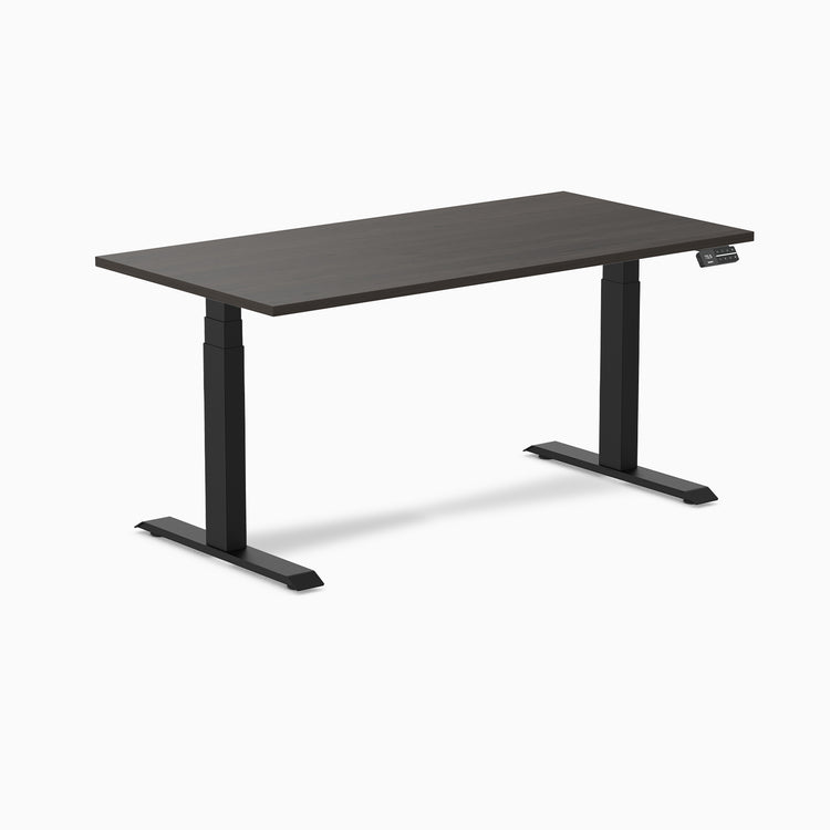 Dual laminate standing desk - burnished melamine - black 60"