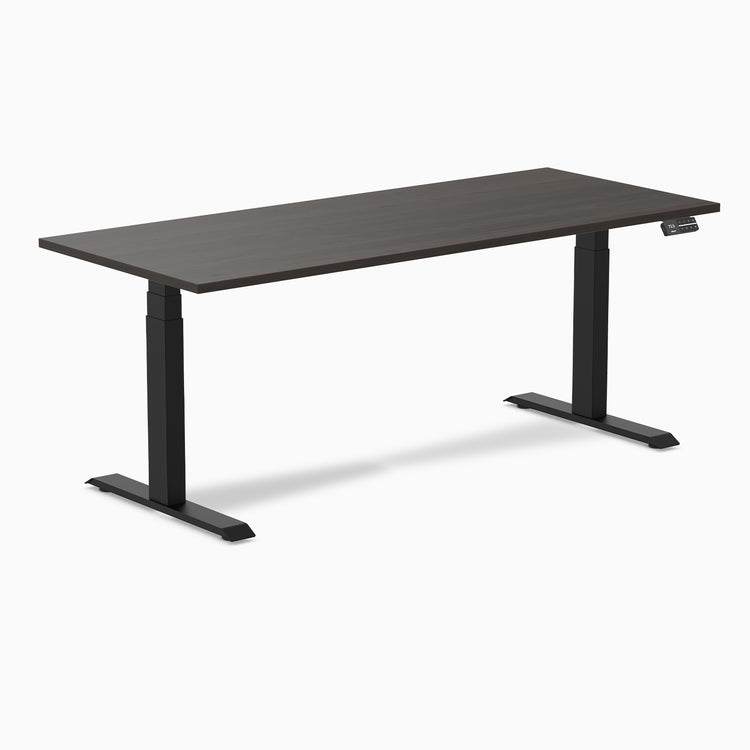 Dual laminate standing desk - burnished melamine - black 72"