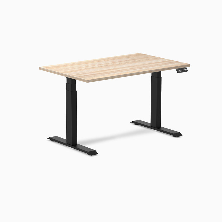 Dual laminate standing desk - classic oak melamine - black 48"