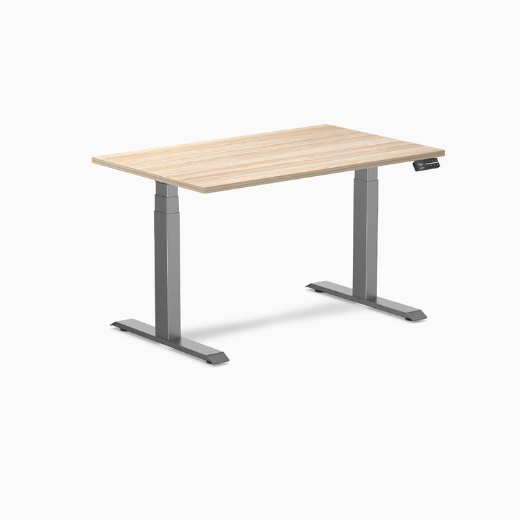 Dual laminate standing desk - classic oak melamine - space grey 48