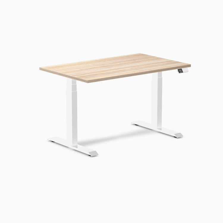 Dual laminate standing desk - classic oak melamine - white 48"