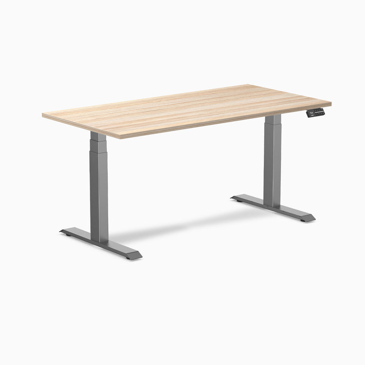 Dual laminate standing desk - classic oak melamine - space grey 60"