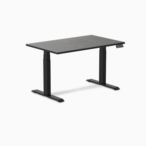 Dual bamboo standing desk - Dark bamboo - black 48"