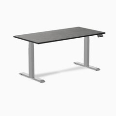 Dual bamboo standing desk - Dark bamboo - grey 60"