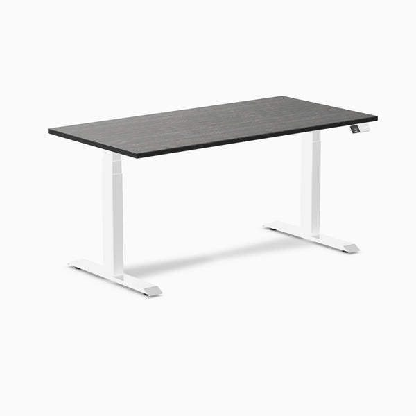 Dual bamboo standing desk - Dark bamboo - white 60"