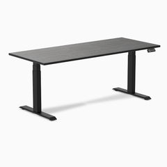 Dual bamboo standing desk - Dark bamboo - black 72"
