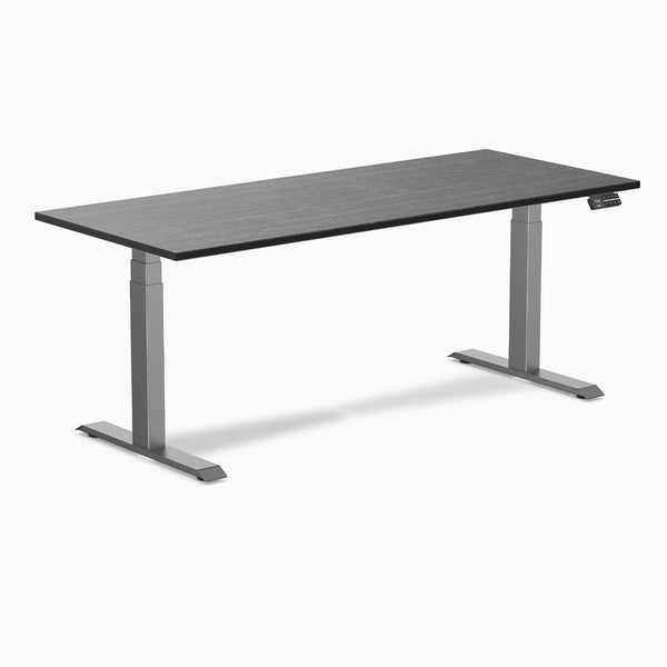 Dual bamboo standing desk - Dark bamboo - space grey 72"