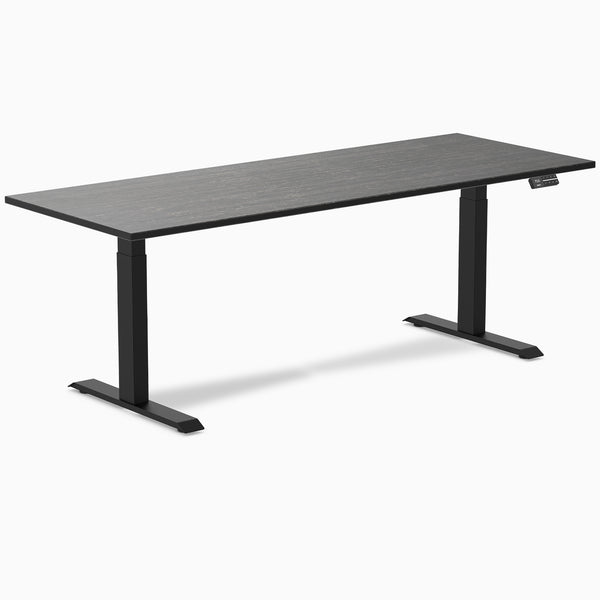Dual ergo bamboo standing desk - Dark bamboo - black 80"