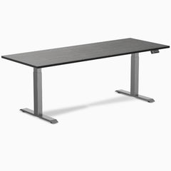 Dual ergo bamboo standing desk - Dark bamboo - space grey 80"