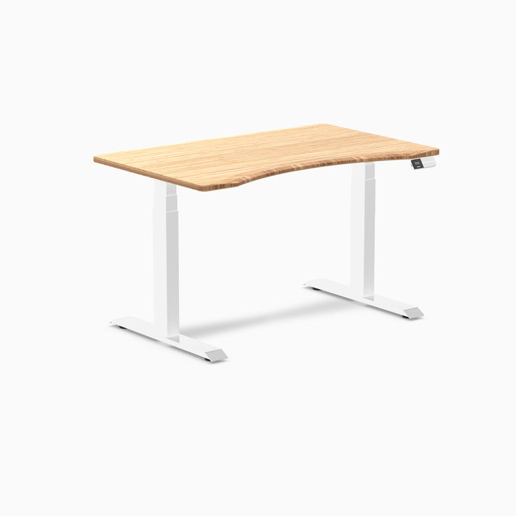 Dual ergo edge standing desk - Natural bamboo - white 48"