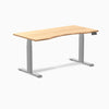 Dual ergo edge standing desk - Natural bamboo - grey 60"