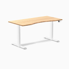Dual ergo edge standing desk - Natural bamboo - white 60"