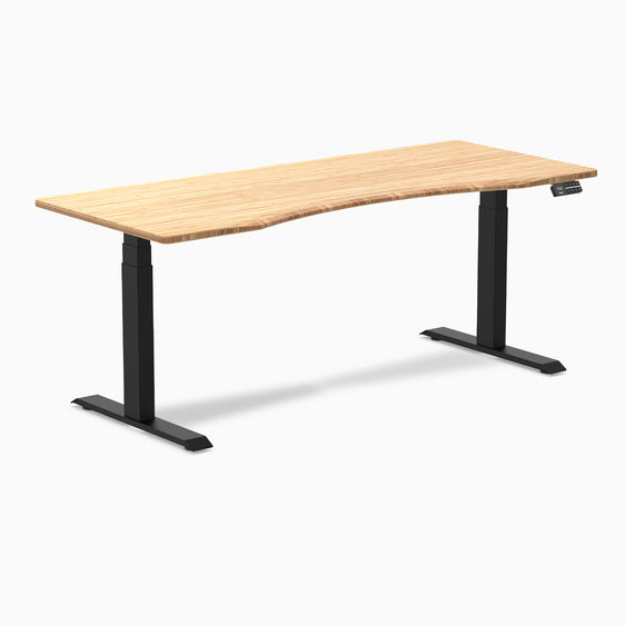 Dual ergo edge standing desk - Natural bamboo - black 72"