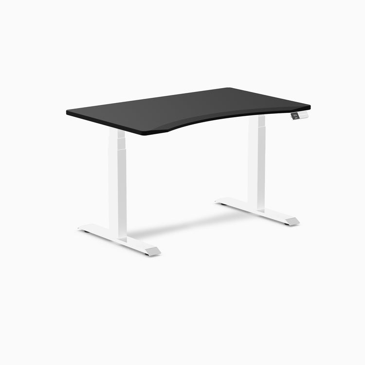 Alpha dual gaming desk ergo edge - black top white legs 48"