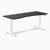 Alpha dual gaming desk ergo edge - black top white legs 72"