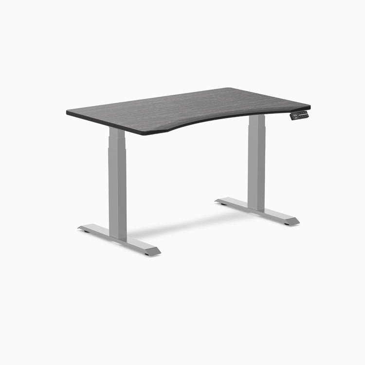 Dual ergo edge standing desk - Dark bamboo - grey 48"