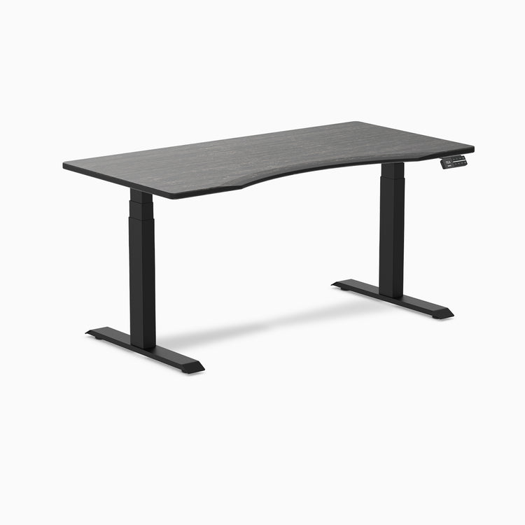 Dual ergo edge standing desk - Dark bamboo - black 60"