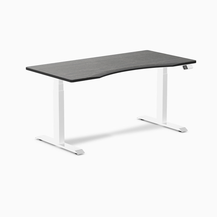 Dual ergo edge standing desk - Dark bamboo - white 60"