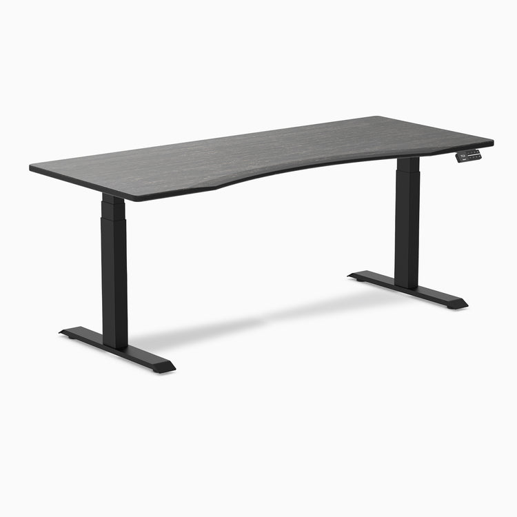 Dual ergo edge standing desk - Dark bamboo - black 72"