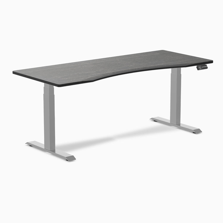 Dual ergo edge standing desk - Dark bamboo - grey 72"