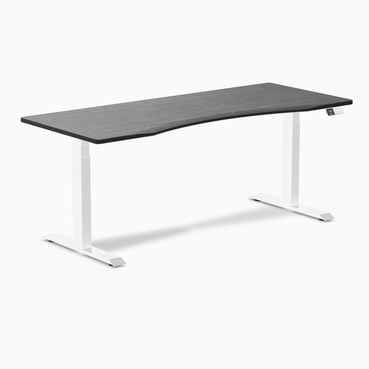 Dual ergo edge standing desk - Dark bamboo - white 72"