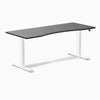 Dual ergo edge standing desk - Dark bamboo - white 72"