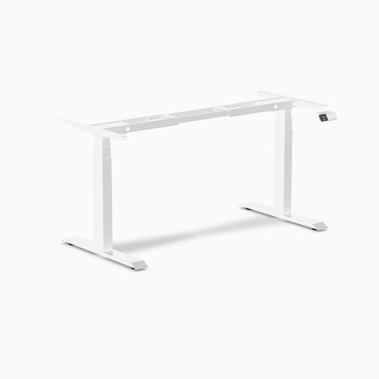 Sit stand desk frame dual motor in white