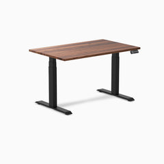 Dual hardwood standing desk - walnut - black 48"