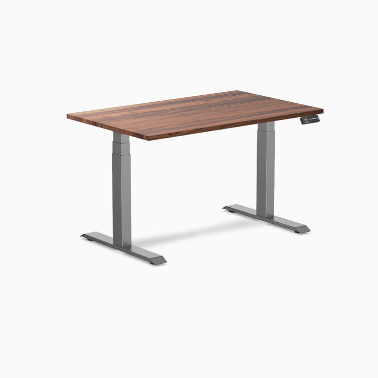 Dual hardwood standing desk - walnut - space grey 48"