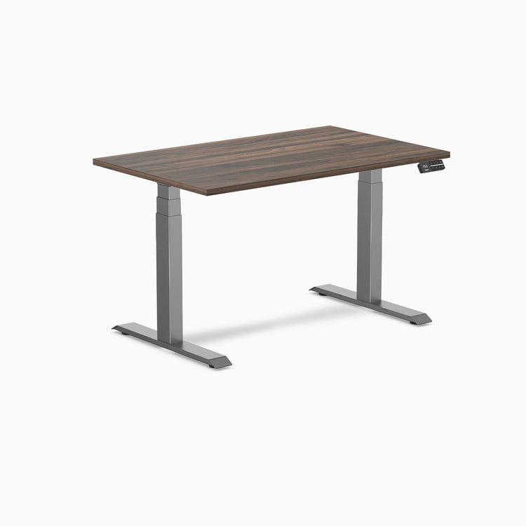 Dual laminate standing desk - jarrah melamine - space grey 48"