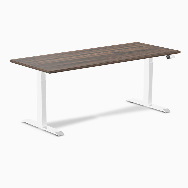 Dual laminate standing desk - jarrah melamine - white 72"