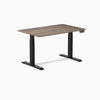 Dual laminate standing desk - natural walnut melamine - black 48"