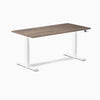 Dual laminate standing desk - natural walnut melamine - white 60"