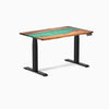 Dual hardwood resin standing desk - Natural walnut river - black 48"