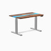 Dual hardwood resin standing desk - Pheasantwood river - grey 48"