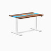 Dual hardwood resin standing desk - Pheasantwood river - white 48"