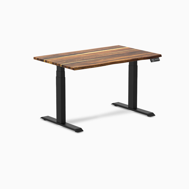 Dual hardwood standing desk - pheasantwood - black 48"