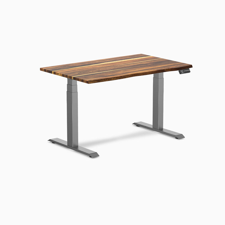 Dual hardwood standing desk - pheasantwood - space grey 48"